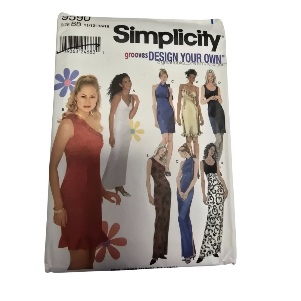 Simplicity 9590 Womens Dress Sewing Pattern Size BB 11/12-15/16
